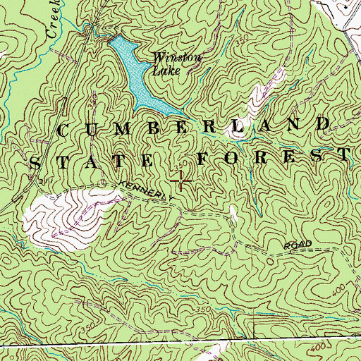 Topographic Map of Cumberland State Forest, VA