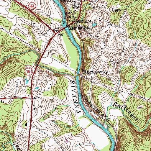 Topographic Map of Cunningham Creek, VA