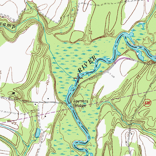 Topographic Map of Cypress Swamp, VA