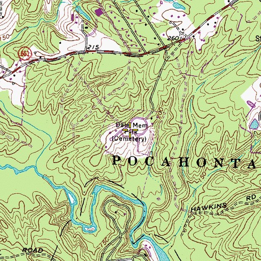 Topographic Map of Dale Memorial Park, VA