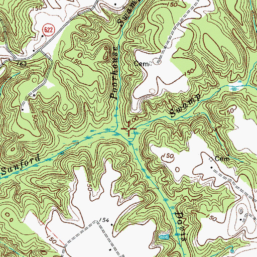 Topographic Map of Davis Branch, VA