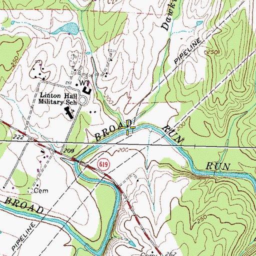 Topographic Map of Dawkins Branch, VA