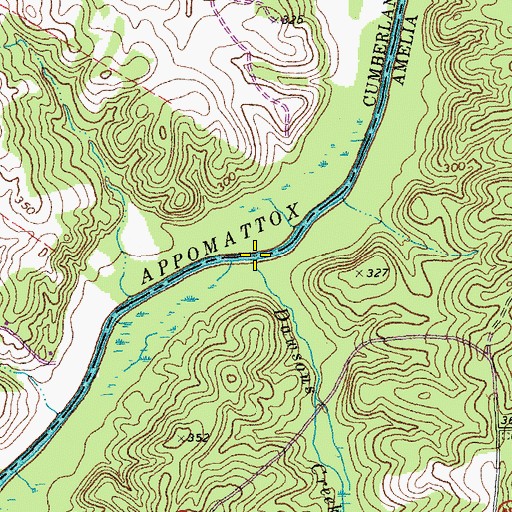 Topographic Map of Dawsons Creek, VA