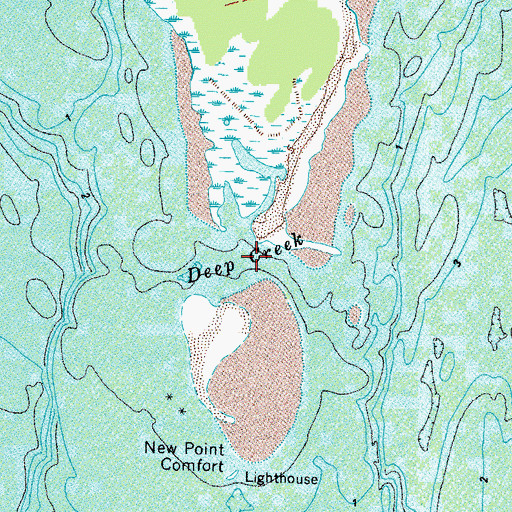 Topographic Map of Deep Creek, VA