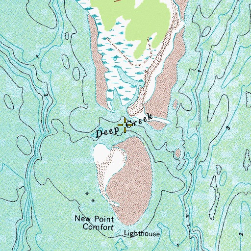 Topographic Map of Deep Creek, VA