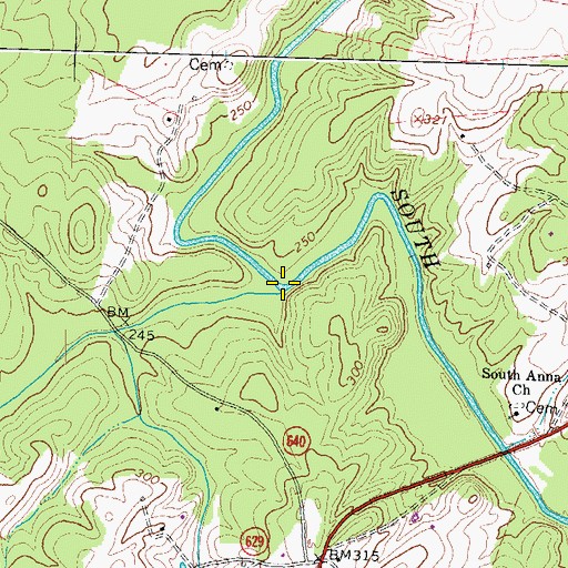 Topographic Map of Deep Creek, VA
