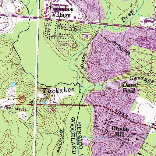 Topographic Map of Deep Run, VA