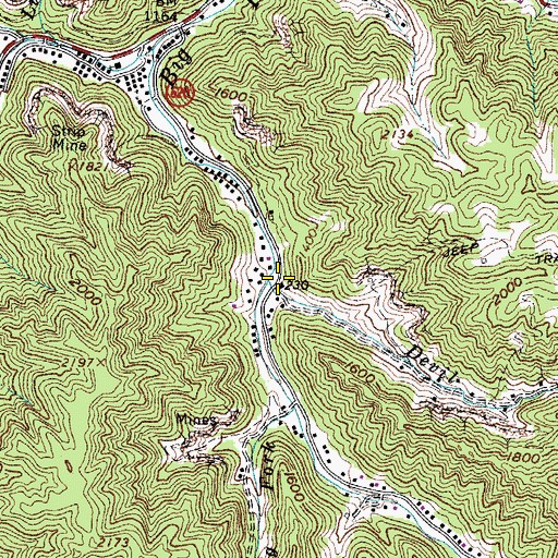 Topographic Map of Devil Branch, VA