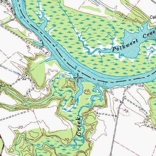 Topographic Map of Dickerson Swamp, VA
