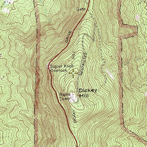 Topographic Map of Dickey Ridge, VA
