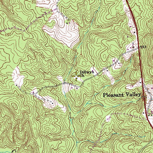 Topographic Map of Dillwyn Church, VA