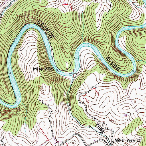 Topographic Map of Dilly Branch, VA