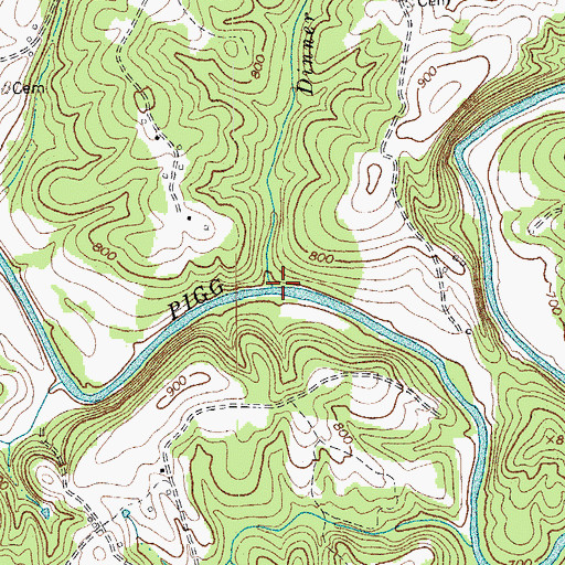 Topographic Map of Dinner Creek, VA
