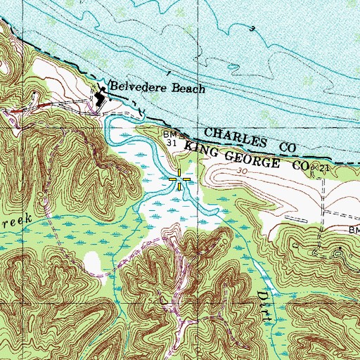 Topographic Map of Dirt Bridge Run, VA