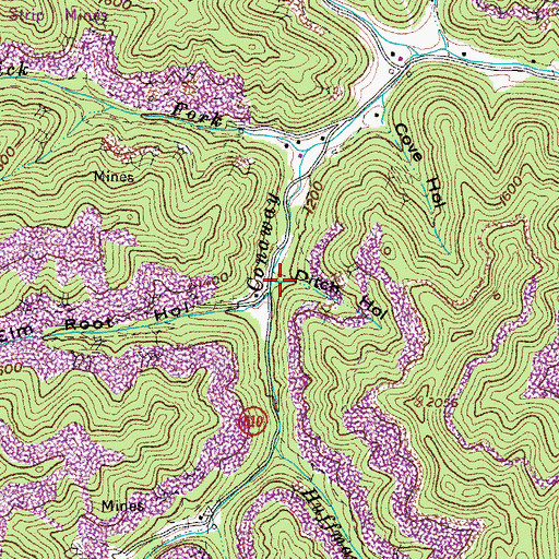 Topographic Map of Ditch Hollow, VA