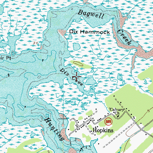 Topographic Map of Dix Cove, VA