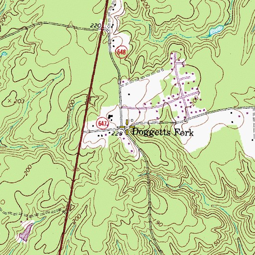 Topographic Map of Doggetts Fork, VA