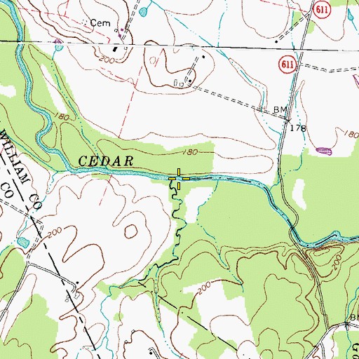 Topographic Map of Dorrells Run, VA