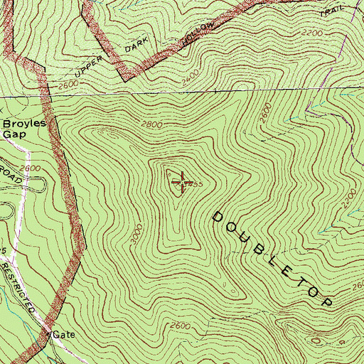 Topographic Map of Doubletop Mountain, VA