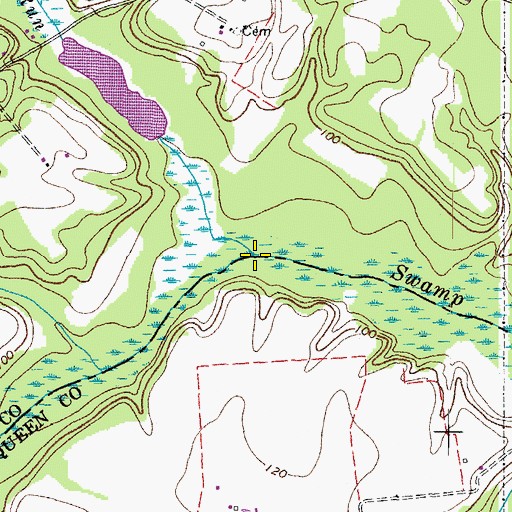 Topographic Map of Dragon Run, VA