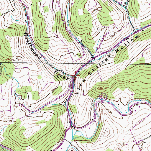 Topographic Map of Driftwood Creek, VA