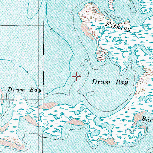 Topographic Map of Drum Bay, VA