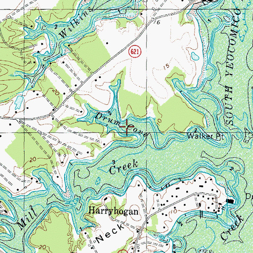 Topographic Map of Drum Cove, VA
