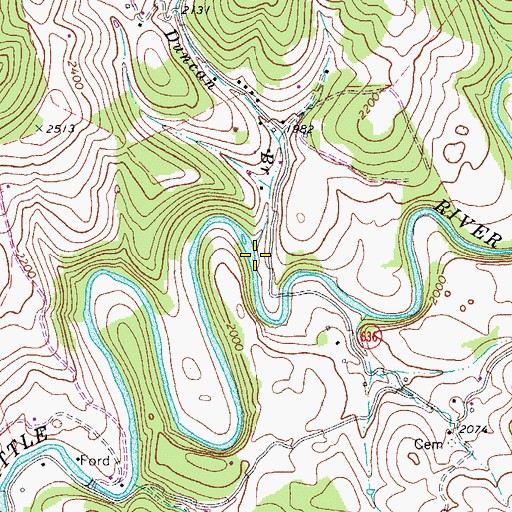 Topographic Map of Duncan Branch, VA
