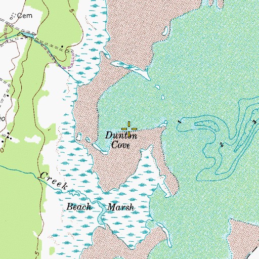 Topographic Map of Dunton Cove, VA