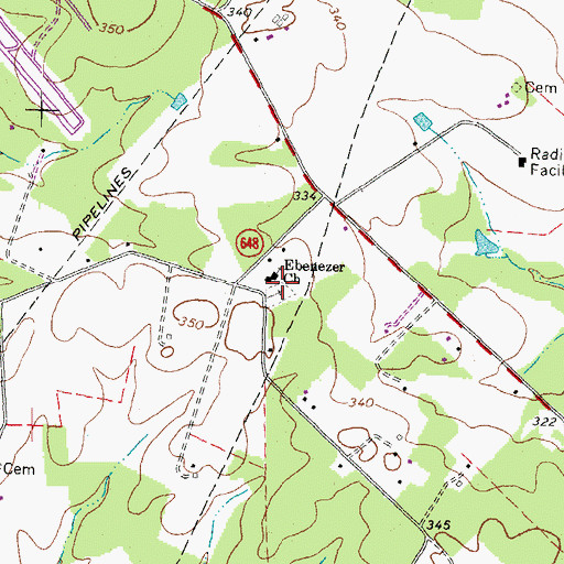 Topographic Map of Ebenezer Church, VA