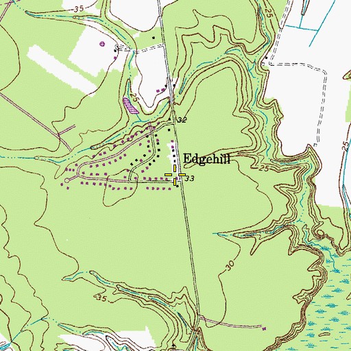 Topographic Map of Edgehill, VA