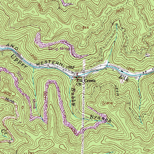 Topographic Map of Elk Creek Church, VA