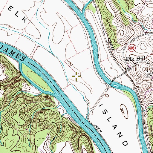 Topographic Map of Elk Island, VA