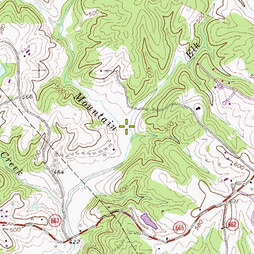 Topographic Map of Elk Run, VA