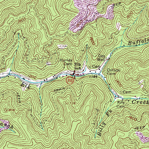 Topographic Map of Elk School (historical), VA