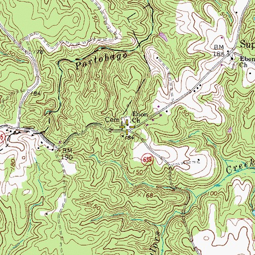 Topographic Map of Enon Church, VA
