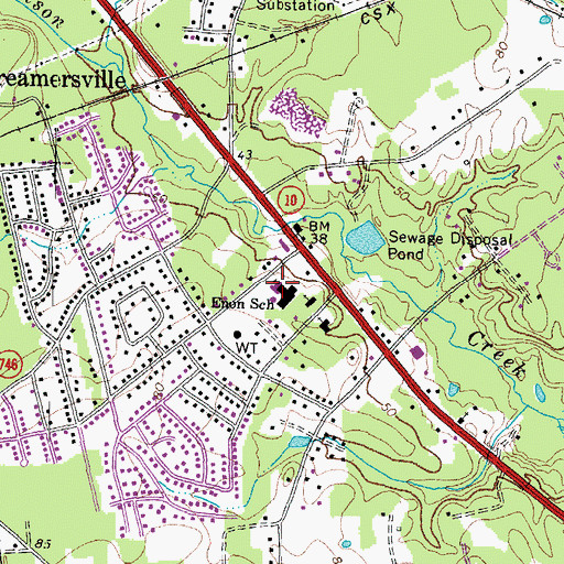 Topographic Map of Enon Elementary School, VA