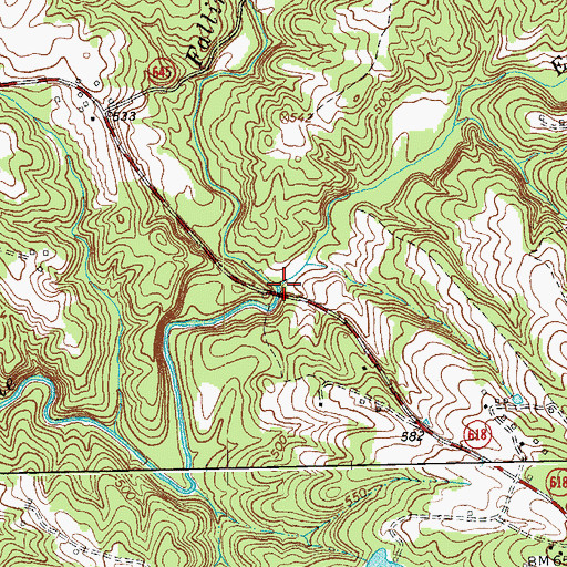 Topographic Map of Entry Creek, VA
