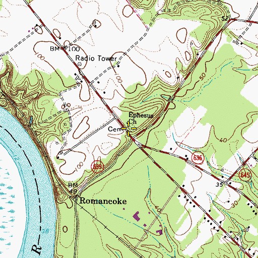 Topographic Map of Ephesus Church, VA