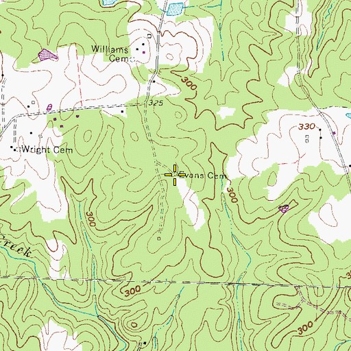Topographic Map of Evans Cemetery, VA