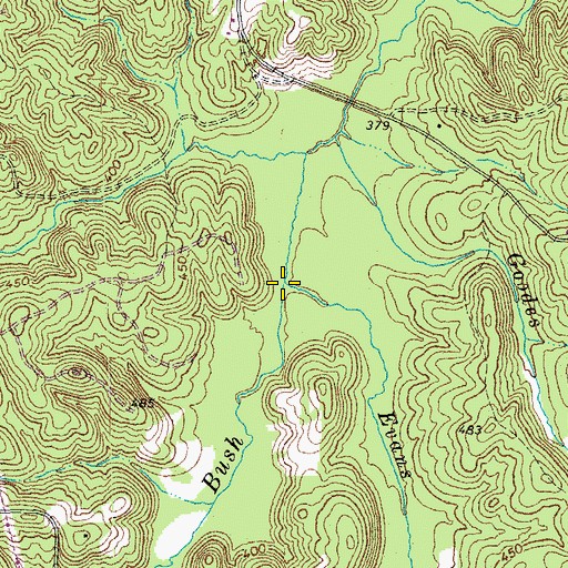 Topographic Map of Evans Creek, VA