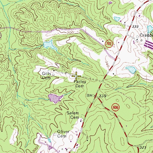 Topographic Map of Farley Cemetery, VA