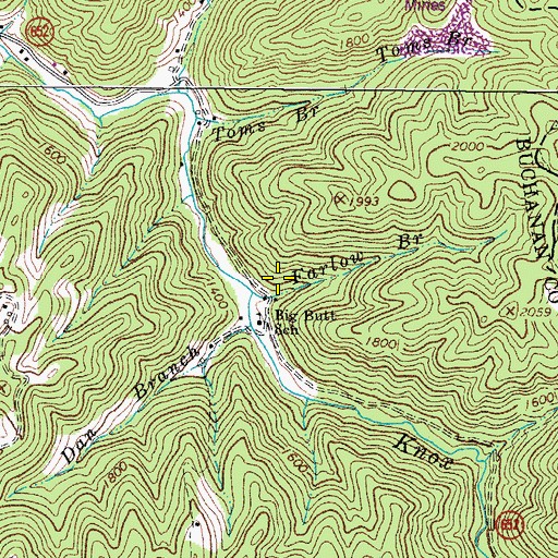 Topographic Map of Farlow Branch, VA