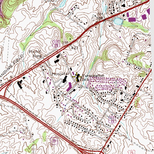 Topographic Map of Farmington Elementary School, VA
