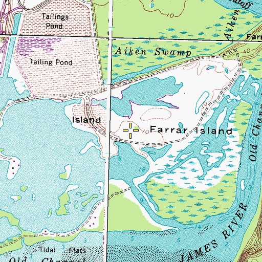Topographic Map of Farrar Island, VA