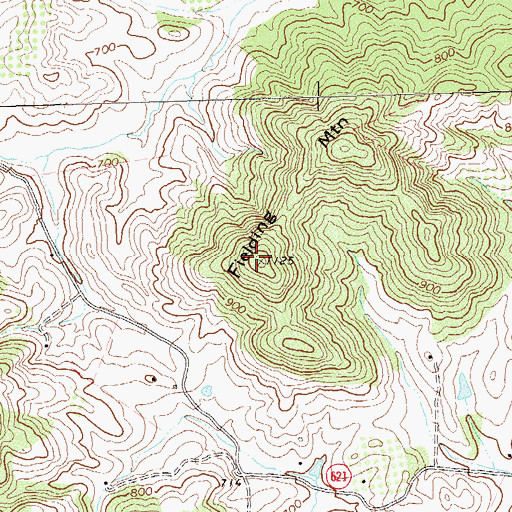 Topographic Map of Fielding Mountain, VA