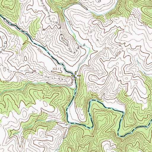 Topographic Map of Fiery Run, VA