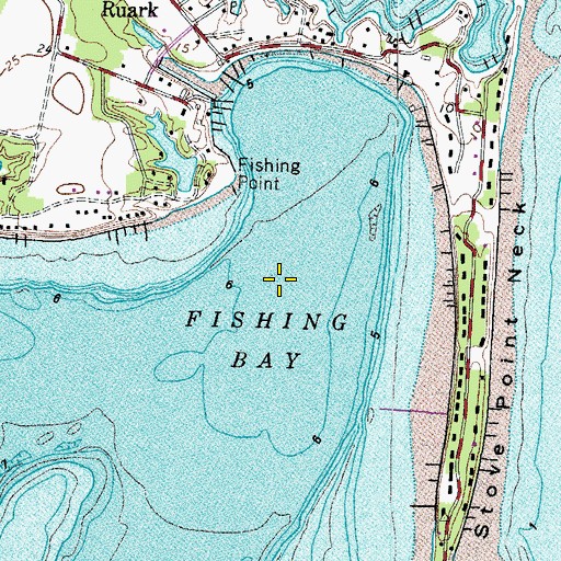 Topographic Map of Fishing Bay, VA