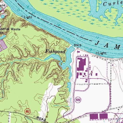 Topographic Map of Fishpond, VA