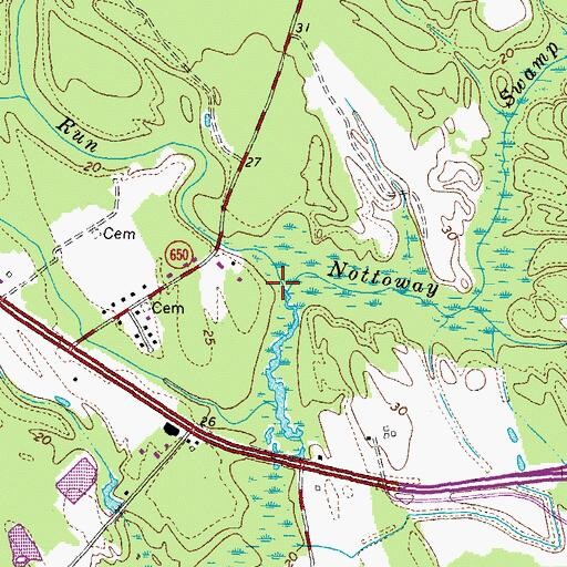 Topographic Map of Flag Run, VA